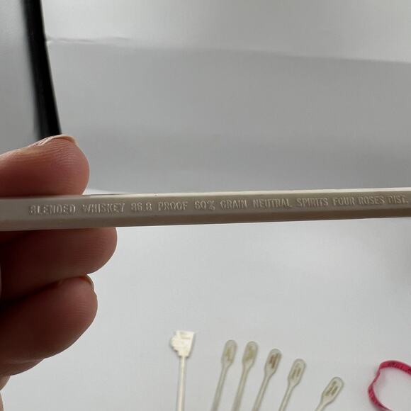 Vintage Lot Cocktail Stirrers Textured Four Roses Virginia Country Club Clear - Picture 6 of 9